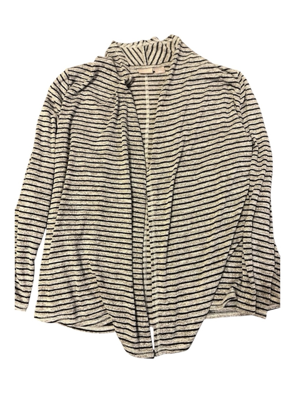 Chico's Zenergy Striped Open Front Cardigan Draped Wrap Sweater Size 1 US 8/10